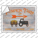 Pumpkin Farm Tractor Novelty Rectangle Sticker Decal