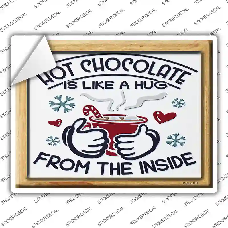 Hot Chocolate Hug Novelty Rectangle Sticker Decal