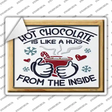Hot Chocolate Hug Novelty Rectangle Sticker Decal