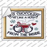 Hot Chocolate Hug Novelty Rectangle Sticker Decal