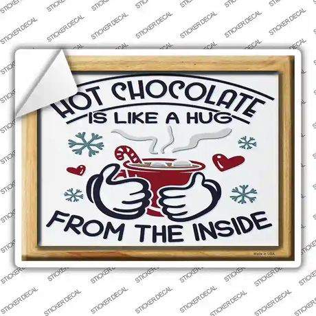 Hot Chocolate Hug Novelty Rectangle Sticker Decal