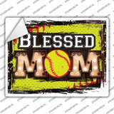 Blessed Softball Mom Novelty Rectangle Sticker Decal