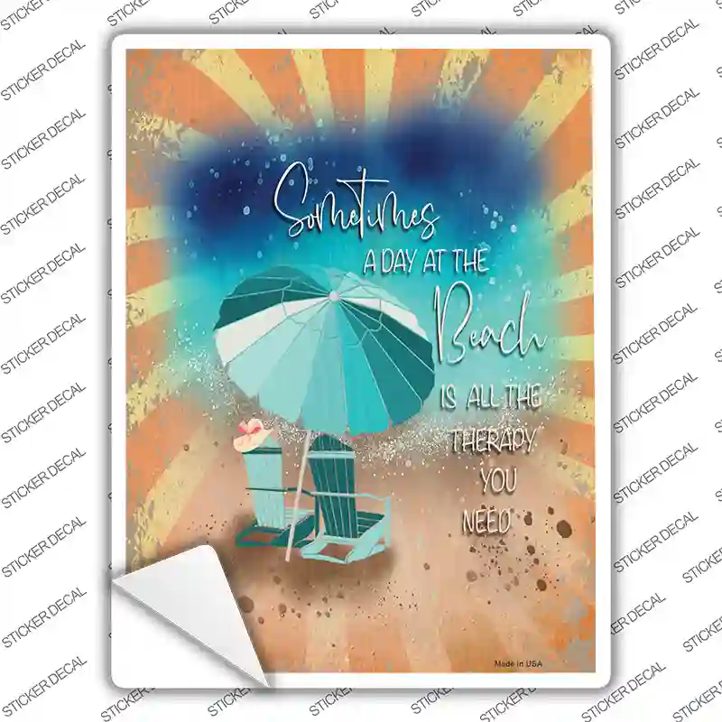 A Day At The Beach Novelty Rectangle Sticker Decal