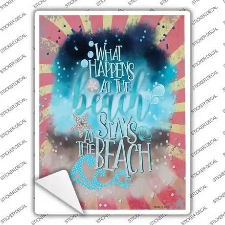 What Happens at the Beach Novelty Rectangle Sticker Decal