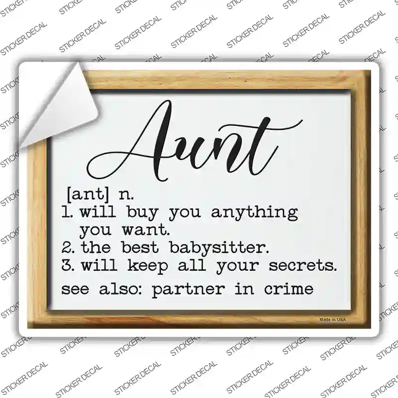 Aunt Definition Novelty Rectangle Sticker Decal