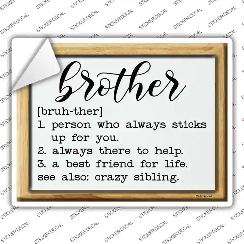 Brother Definition Novelty Rectangle Sticker Decal