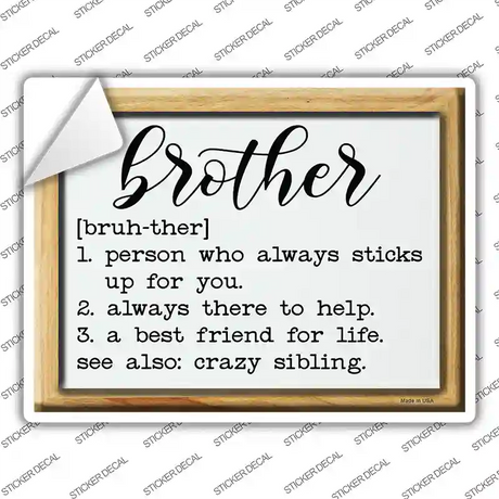 Brother Definition Novelty Rectangle Sticker Decal