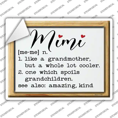 Mimi Definition Novelty Rectangle Sticker Decal