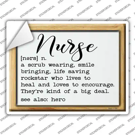 Nurse Definition Novelty Rectangle Sticker Decal