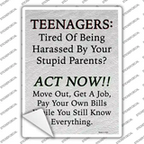 Teenagers Act Now Novelty Rectangle Sticker Decal