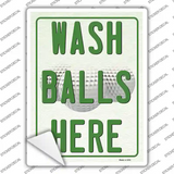 Wash Balls Here Novelty Rectangle Sticker Decal