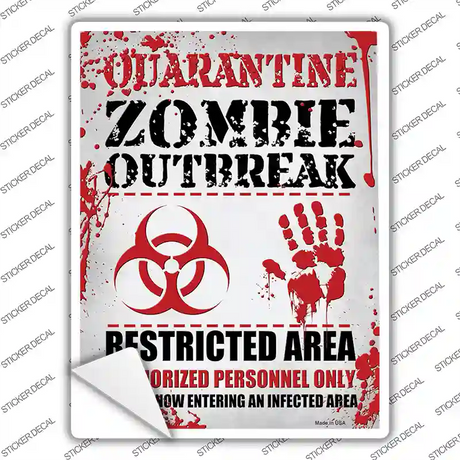 Quarantine Zombie Outbreak Novelty Rectangle Sticker Decal