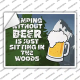 Camping Without Beer Novelty Rectangle Sticker Decal