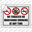 No Tobacco or Marijuana Smoking Novelty Rectangle Sticker Decal