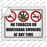 No Tobacco or Marijuana Smoking Novelty Rectangle Sticker Decal
