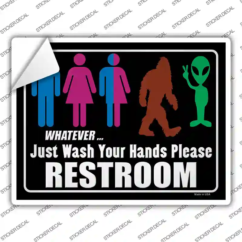 Just Wash Your Hands Please Novelty Rectangle Sticker Decal