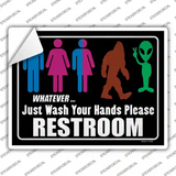 Just Wash Your Hands Please Novelty Rectangle Sticker Decal