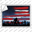 Bigfoot American Flag Novelty Rectangle Sticker Decal
