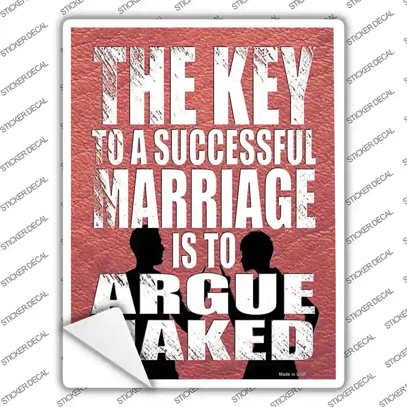 Argue Naked Novelty Rectangle Sticker Decal