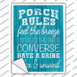 Porch Rules Novelty Rectangle Sticker Decal
