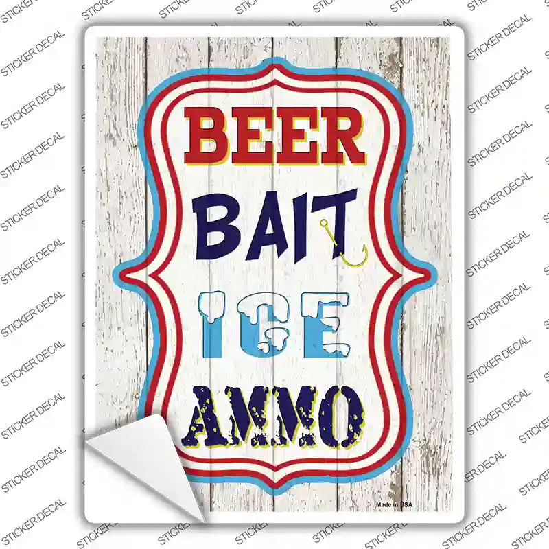 Beer Bait Ice Ammo Novelty Rectangle Sticker Decal