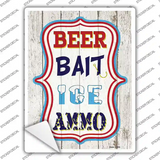 Beer Bait Ice Ammo Novelty Rectangle Sticker Decal