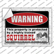 Warning Highly Trained Squirrel Novelty Rectangle Sticker Decal