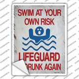 Swim At Your Own Risk Novelty Rectangle Sticker Decal