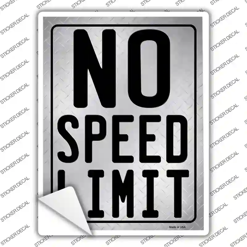 No Speed Limit Novelty Rectangle Sticker Decal