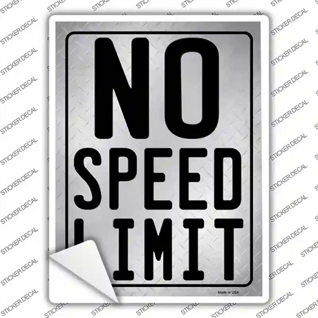 No Speed Limit Novelty Rectangle Sticker Decal