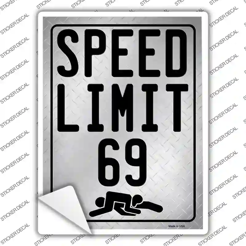 Speed Limit 69 Novelty Rectangle Sticker Decal