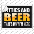 Titties and Beer Novelty Rectangle Sticker Decal