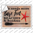 Life Needs More Bare Feet Novelty Rectangle Sticker Decal