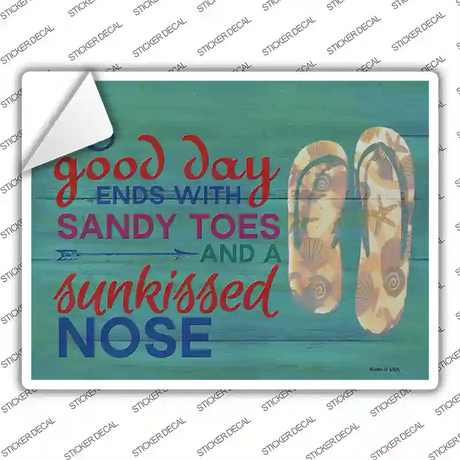 A Good Day Ends With Novelty Rectangle Sticker Decal