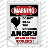 Warning Dont Make Chickens Angry Novelty Rectangle Sticker Decal