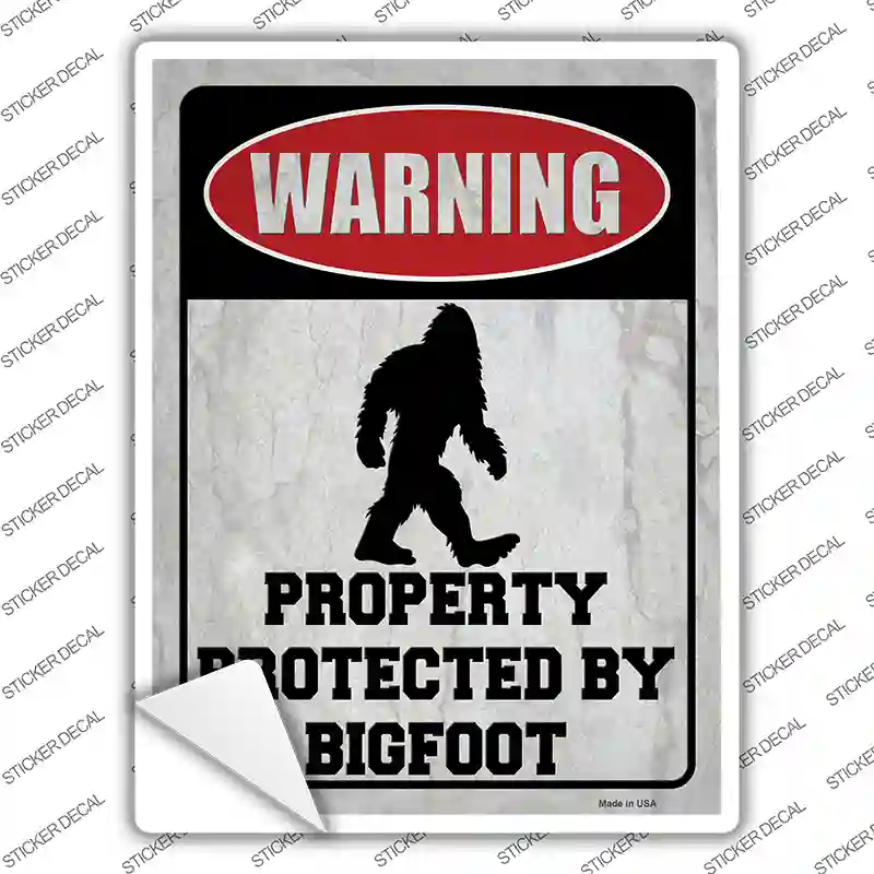 Property Protected by Bigfoot Novelty Rectangle Sticker Decal