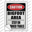 Caution Bigfoot Area Novelty Rectangle Sticker Decal
