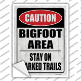 Caution Bigfoot Area Novelty Rectangle Sticker Decal