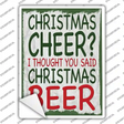 Christmas Beer Novelty Rectangle Sticker Decal