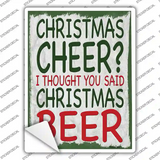 Christmas Beer Novelty Rectangle Sticker Decal