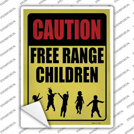 Caution Free Range Children Novelty Rectangle Sticker Decal