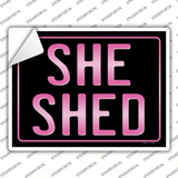 She Shed Pink Novelty Rectangle Sticker Decal