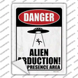 Alien Abduction Person Novelty Rectangle Sticker Decal