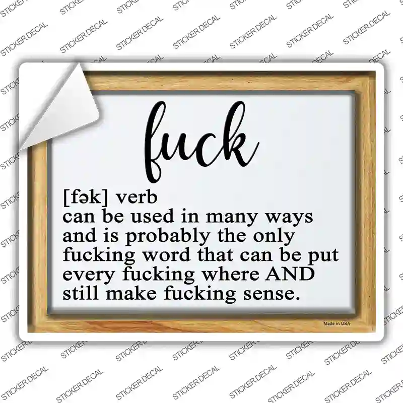 F Bomb Meaning Novelty Rectangle Sticker Decal