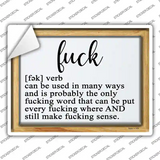 F Bomb Meaning Novelty Rectangle Sticker Decal