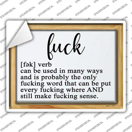 F Bomb Meaning Novelty Rectangle Sticker Decal