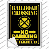 Railroad Crossing No Parking Novelty Rectangular Sticker Decal