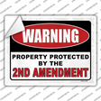 Warning Protected By the 2nd Novelty Rectangular Sticker Decal