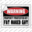 Warning Fat Naked Guy Novelty Rectangular Sticker Decal