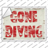 Gone Diving Novelty Rectangular Sticker Decal